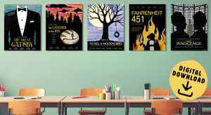 Classic Novels Movie Poster Set of Five DIGITAL DOWNLOAD