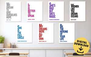 Feminist Inspirational Quote Set of Seven DIGITAL DOWNLOAD