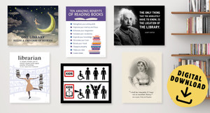 Library Themed Quote Set of Six DIGITAL DOWNLOAD