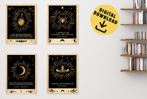 Spooky Literary Quotes Poster Set of Four DIGITAL DOWNLOAD