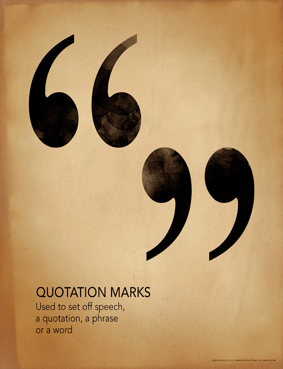 Quote Marks, Writing, Punctuation and Grammar Art Print. - Echo-Lit