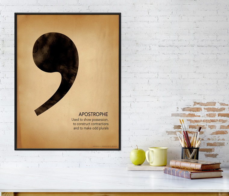 Apostrophe, Writing, Punctuation and Grammar Art Print. 