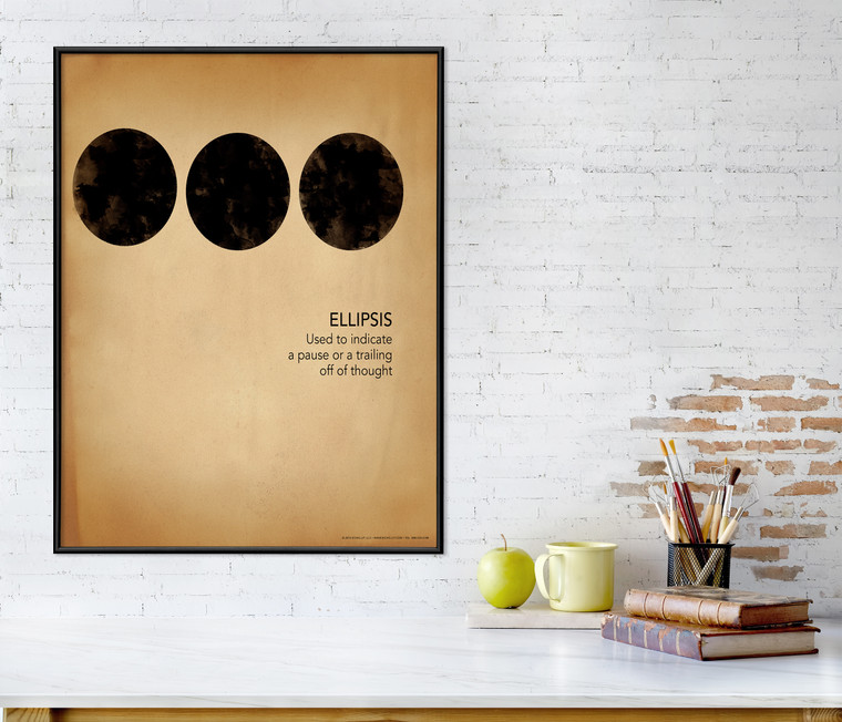 Ellipsis, Writing, Punctuation and Grammar Art Print. 