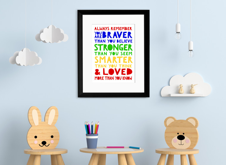 Loved More Than You Know A. A. Milne, Winnie the Pooh Literary Inspirational Print.