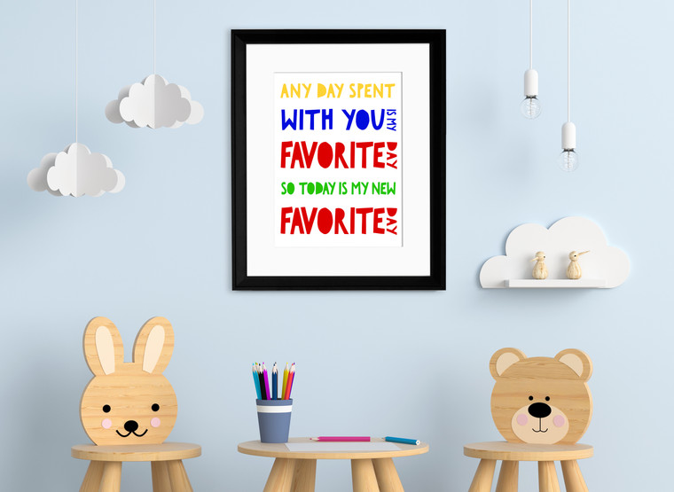 Any Day Spent with You is My Favorite Day. A. A. Milne, Winnie the Pooh Inspirational Print. 