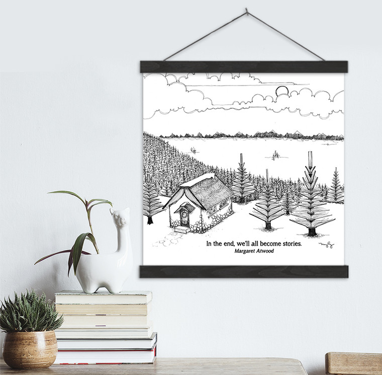 Margaret Atwood Literary Quote Print. Fine Art Canvas with Hanger. 