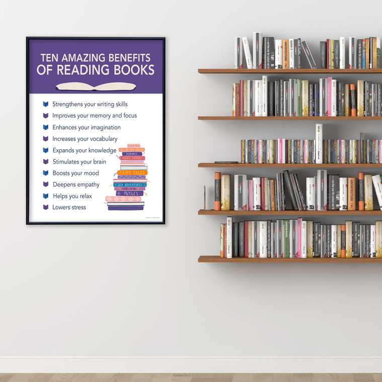 Ten Amazing Benefits of Reading Books Fine Art Print. 