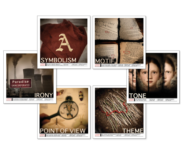 Literary Devices II Set of Six 18" x 18" Posters