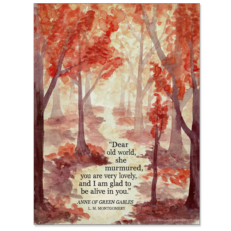 Anne of Green Gables Vintage Style Watercolor Literary Quote Art Print. 