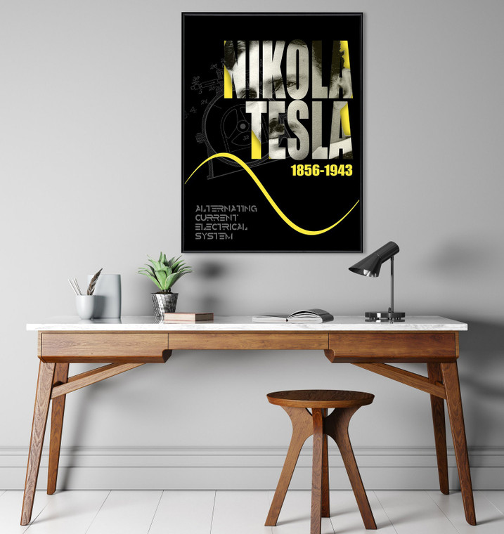 Nikola Tesla Important Scientists STEM Art Print. Multiple Sizes and Finishes Available.