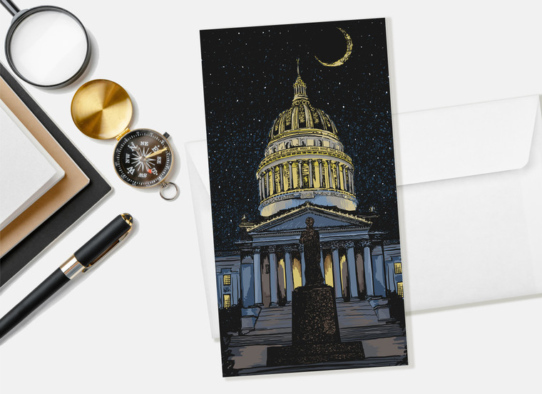 West Virginia State Capitol and Moon Pen and Ink Notecards