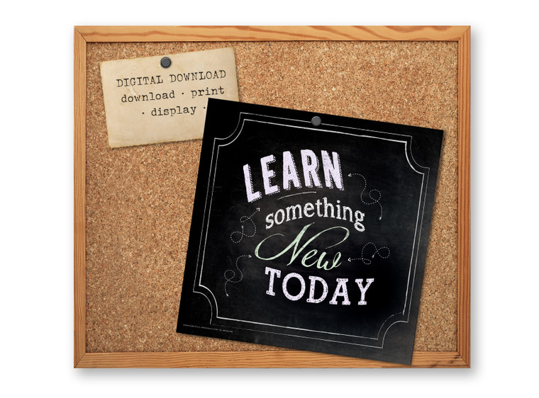 Learn Something New Motivational Chalkboard Quote Poster DIGITAL DOWNLOAD