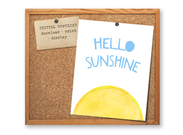 Hello Sunshine Quote - Literary Art Poster DIGITAL DOWNLOAD