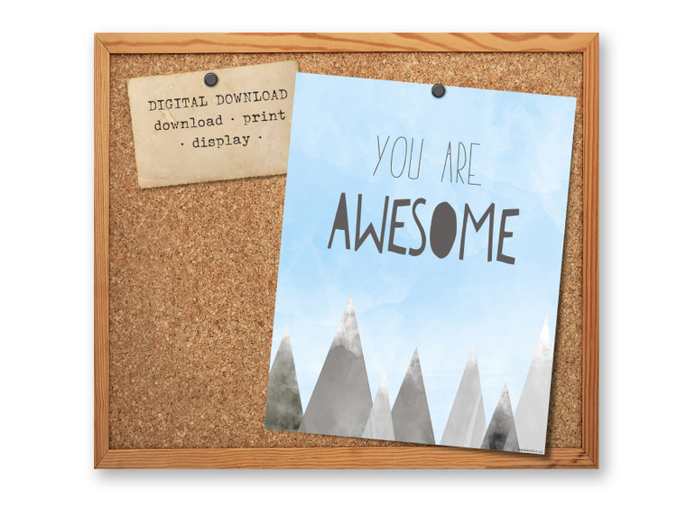 You Are Awesome Quote - Literary Art Poster DIGITAL DOWNLOAD