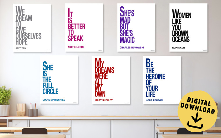 Feminist Inspirational Quote Set of Seven DIGITAL DOWNLOAD