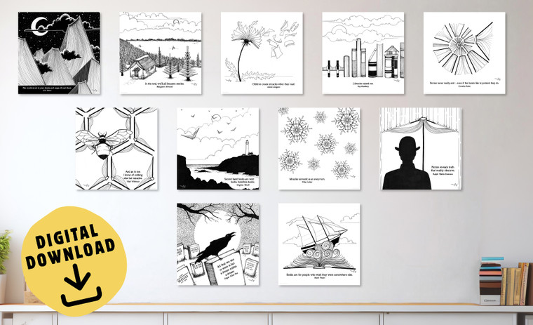 Literary Book Quote Set of Eleven DIGITAL DOWNLOAD
