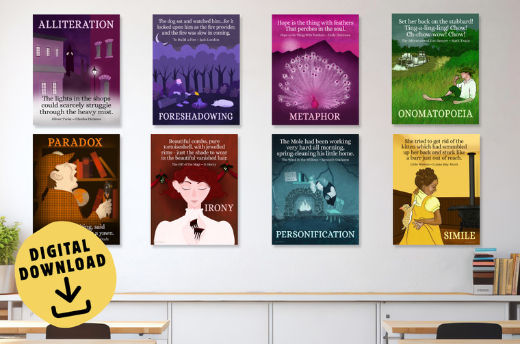 Young Reader Literary Terms Set of Eight DIGITAL DOWNLOAD