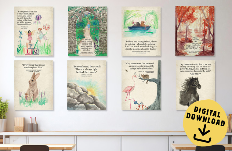 Children’s Literature Quote Print Set of Eight DIGITAL DOWNLOAD