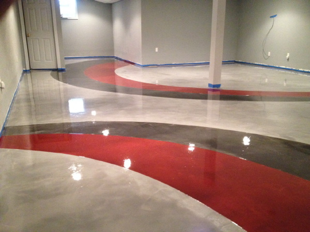 Metallic epoxy store paint for concrete