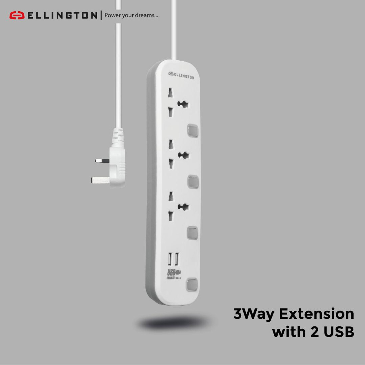 4 Way Extension Lead with 2 USB