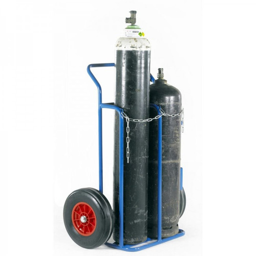 Hellog oxygen and acetylene cylinder trolley with inflatable tires