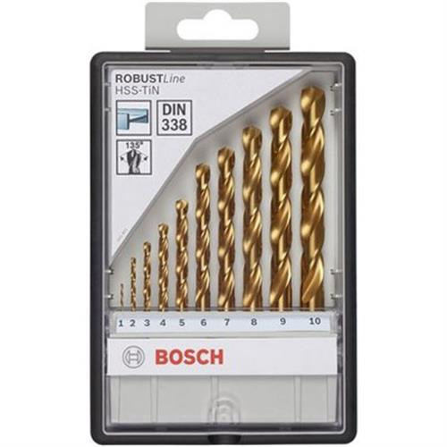 Bosch 10 Piece HSSTiN, 135° Metal Drill Bit Set GZ Industrial Supplies