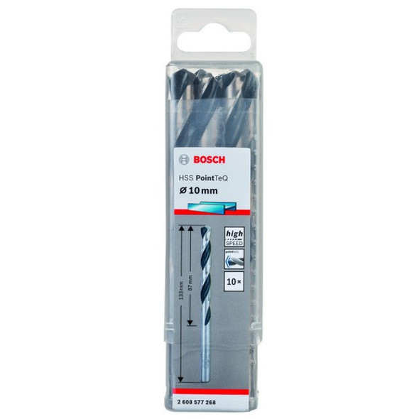 Bosch Metal drill bit HSS PointTeQ 10,0 mm (10 pcs) Bosch Metal drill bit HSS PointTeQ 10,0 mm (10 pcs)