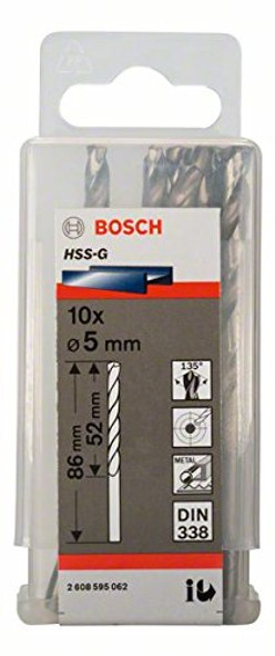 Bosch Metal drill bits HSS-G, DIN 338 5 x 52 x 86 mm Bosch Metal drill bits HSS-G, DIN 338 5 x 52 x 86 mm
