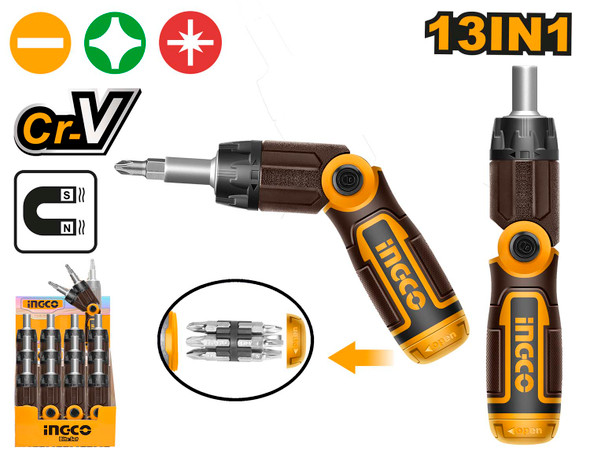 Ingco AKISD1208 13-in-1 Ratchet Screwdriver Set Ingco AKISD1208 13-in-1 Ratchet Screwdriver Set