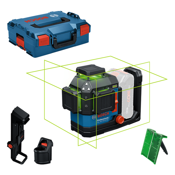 Bosch GLL 18V-120-33 CG Professional 18V/12V Triple Power Green Beam 3 x 360° Line Laser