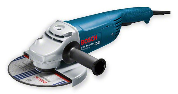 Bosch angle grinder: Advantages: GWS 24-180 H Professional
The powerful tool with low weight
Powerful 2400-watt Champion motor for fast work progress
Compact design for good handling and control over the machine