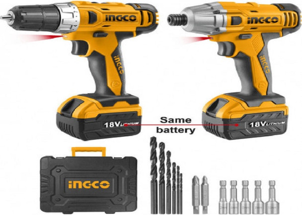 Cordless Drill/Impact Driver Combo Kit INGCO CKLI18021