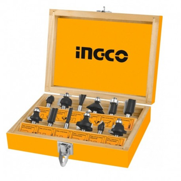 12Pcs Router Bits Set (12mm) INGCO AKRT1221