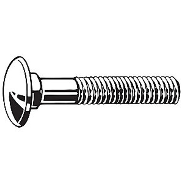 Carriage bolt, square neck 18-8 stainless steel fulll - threaded 100 per pack.