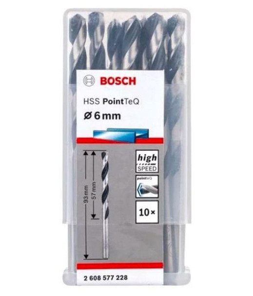 Bosch Metal drill bit HSS PointTeQ 6,0 mm (10 pcs)