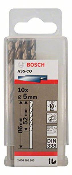 Bosch Metal drill bits HSS-Co, Standard 5 x 52 x 86 mm  (10pcs)