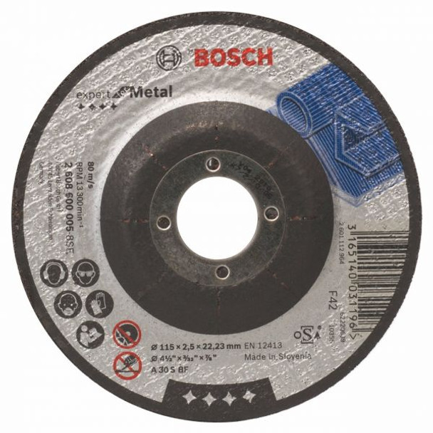 Bosch Professional Expert for Metal Grinding Disc With Depressed Centre A 30 T BF, 230 mm, 6,0 mm