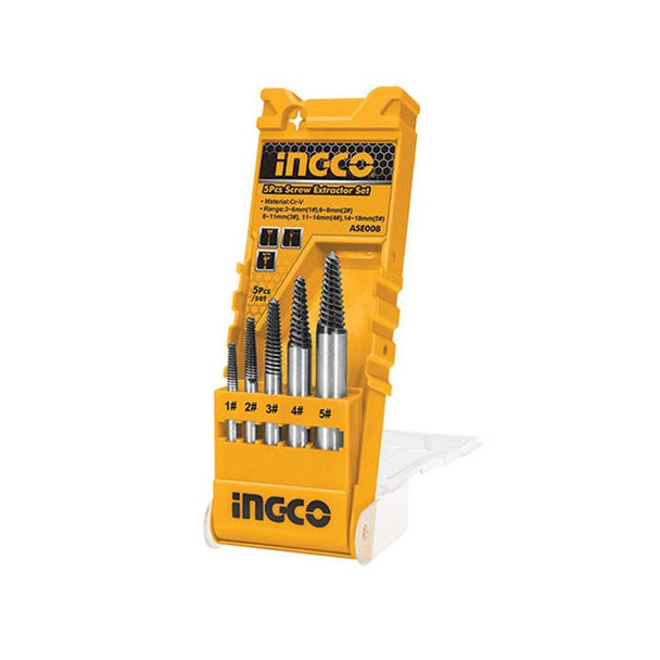 INGCO 5PCS Screw Extractor Set (ASE008)