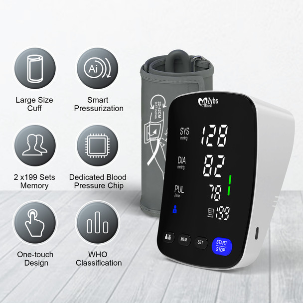 ZYBS Medical FDA-Cleared Upper Arm Blood Pressure Monitor 
