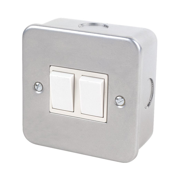 2 Gang switch with metal clad electrical switch
