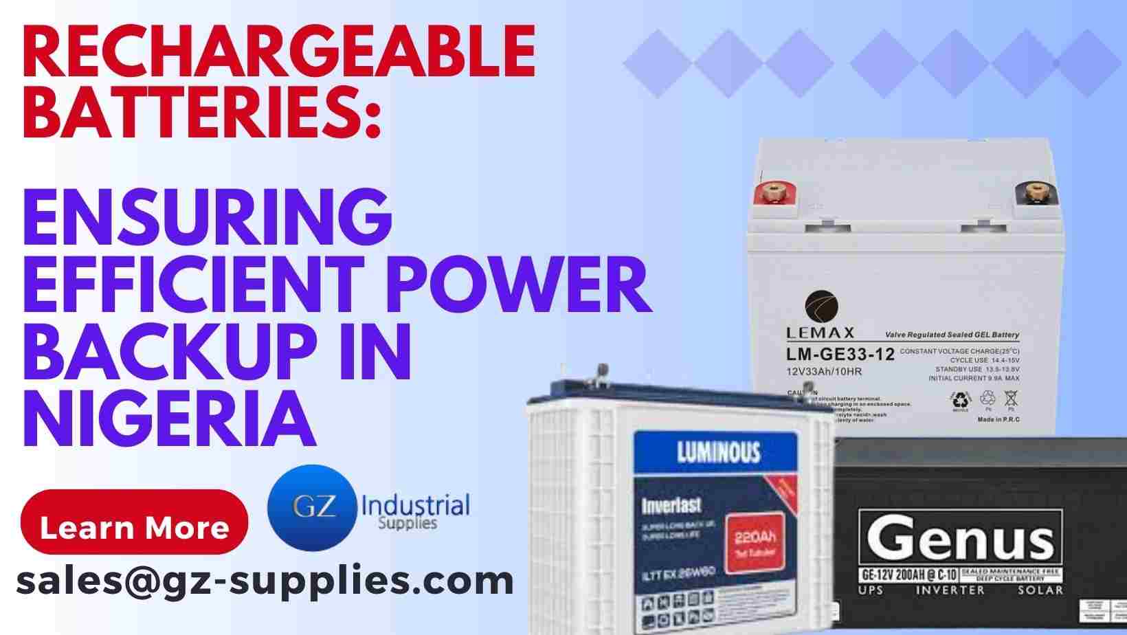 Rechargeable Batteries Ensuring Efficient Power Backup in Nigeria GZ