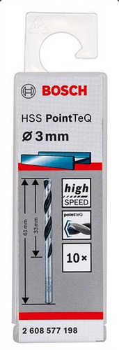 Buy Bosch Metal drill bit HSS PointTeQ 3 0 mm 10 pcs from GZ Industrial Supplies Nigeria