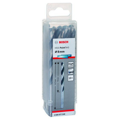 8mm 10 Pcs Bosch 2608588092 Metal Drill Bit Hss-Co 3