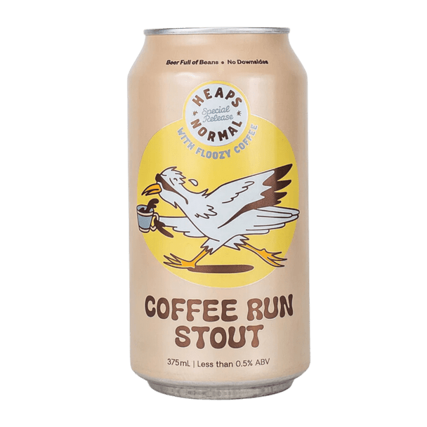 Heaps Normal Non Alcoholic Coffee Run Stout Beer Cans 375mL