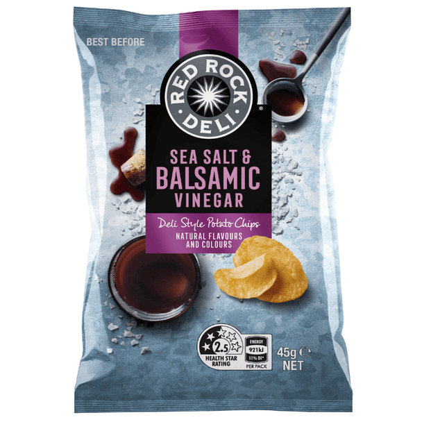 Red Rock Deli Sea Salt & Balsamic Vinegar Potato Chips 45g