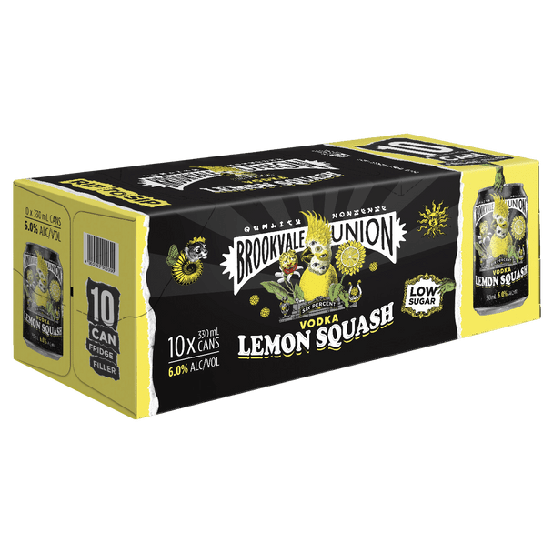 Brookvale Union Vodka Lemon Squash 330mL 10 Pack