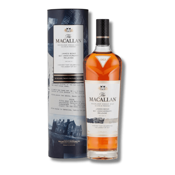 The Macallan James Bond 60th Anniversary Release Decade VI Single Malt Scotch Whisky 700mL bottle and gift box