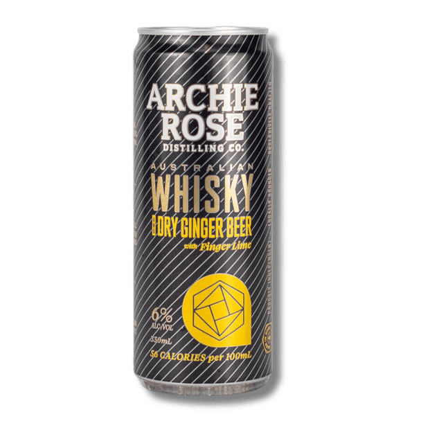 Archie Rose Distilling Co Australian Double Malt Whisky & Dry Ginger Beer Cans 330mL