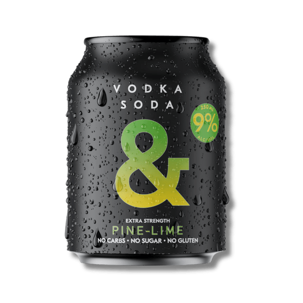 Ampersand Vodka & Soda Pine-Lime Extra Strength 9% Cans 250mL