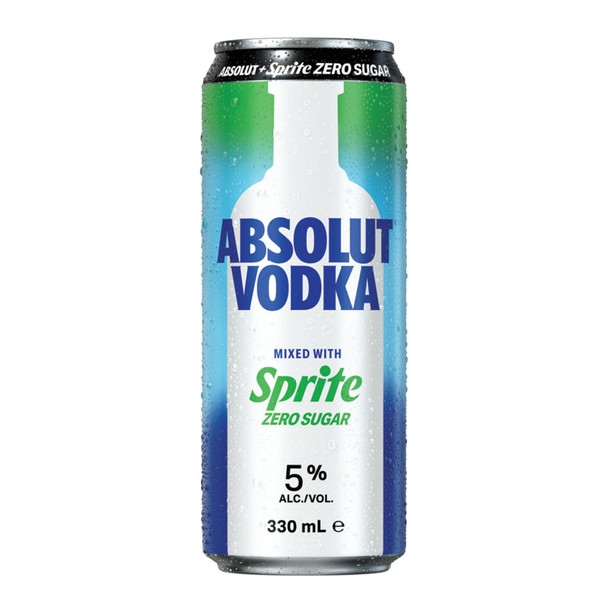 Absolut Vodka & Sprite Zero Cans 330ml